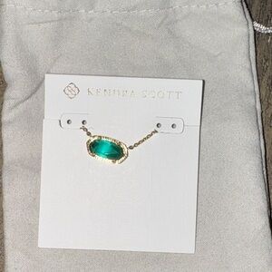 Kendra Scott Gold Necklace with Teal Pendant
